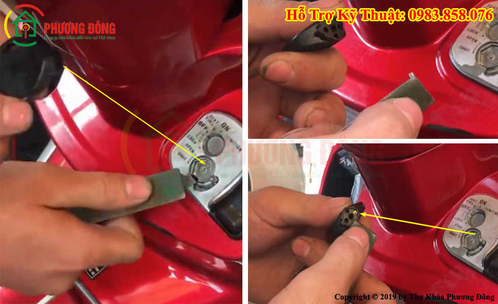 Cách mở nắp khóa từ xe máy
