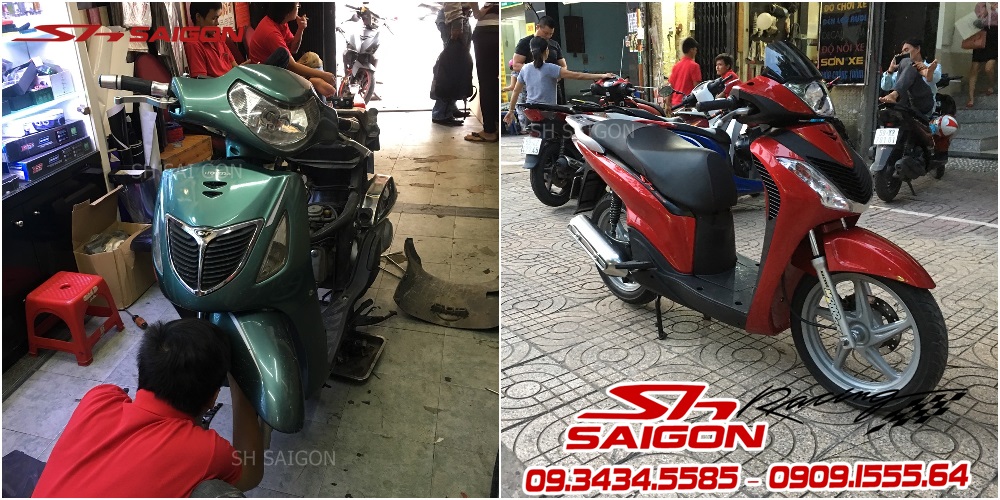 Trước và sau khi độ dàn áo SH Ý 2010-2011 cho xe SH 2005-2008