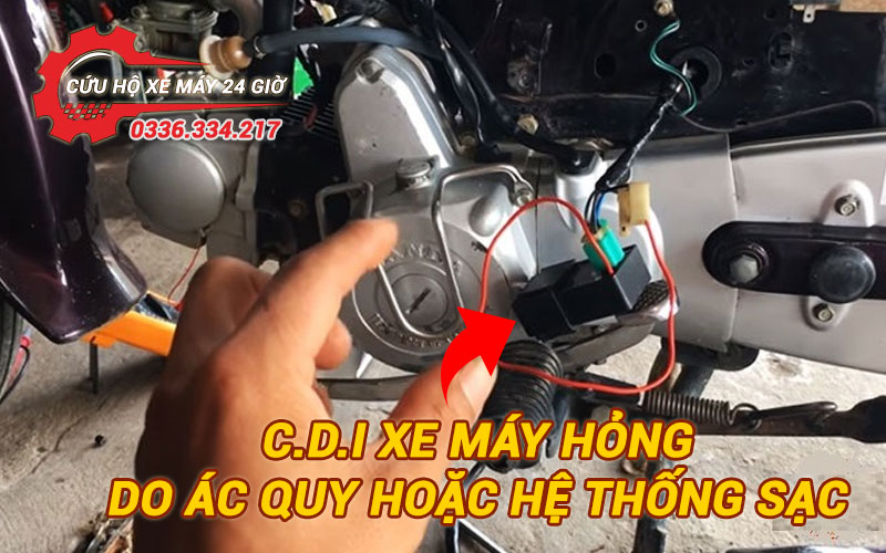 CDI xe máy hỏng thường bắt nguồn từ ác quy hoặc hệ thống sạc